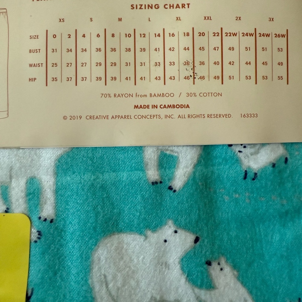 Munki Munki Teal Flannel Pajama Set with White Polar Bears, Size S - Picture 7 of 7